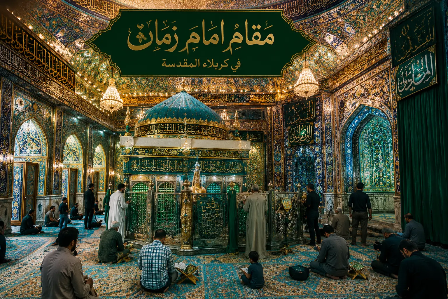 محراب و نمای داخلی مقام صاحب الزمان در کربلا